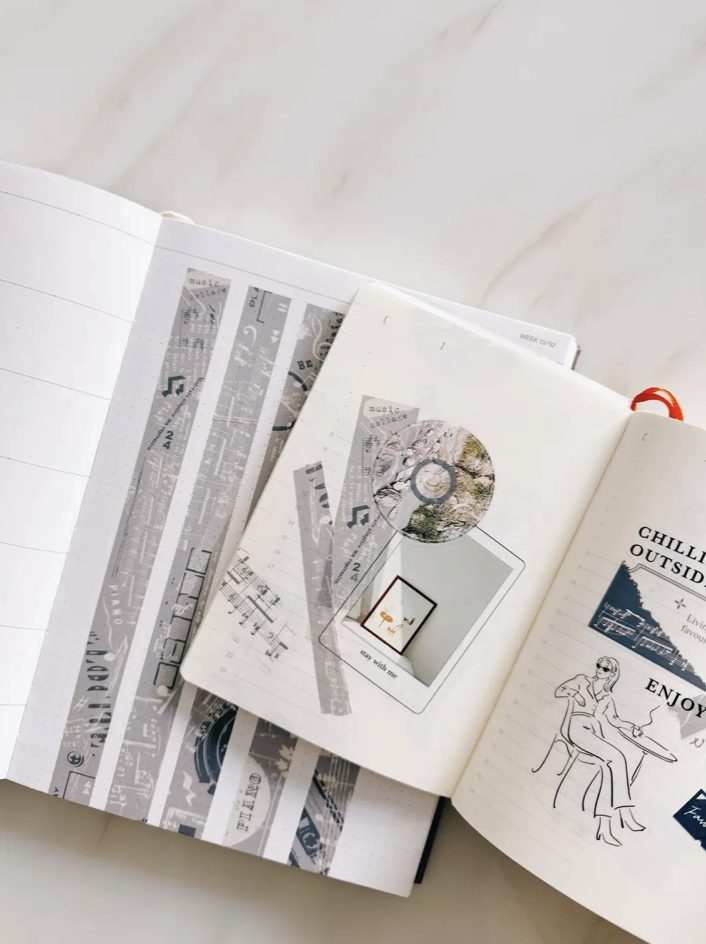 Traveling on Paper Music Collage Washi Tape