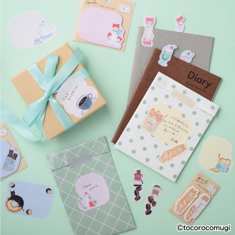 Hisago Tokoromugi M Sticky Notes - Strawberry Cat