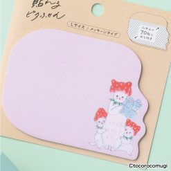 Hisago Tokoromugi L Cat Sticky Notes - Strawberry Cats