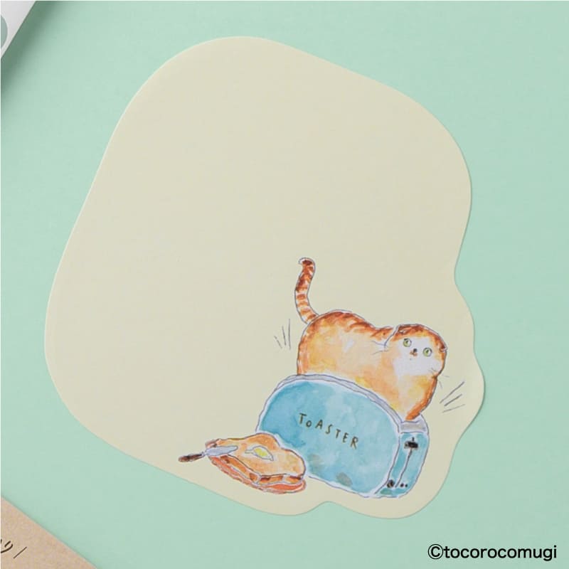 Hisago Tokoromugi M Cat Sticky Notes - Toast Cat