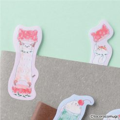 Hisago Tokoromugi Cat Sticky Notes - Straberry Cats
