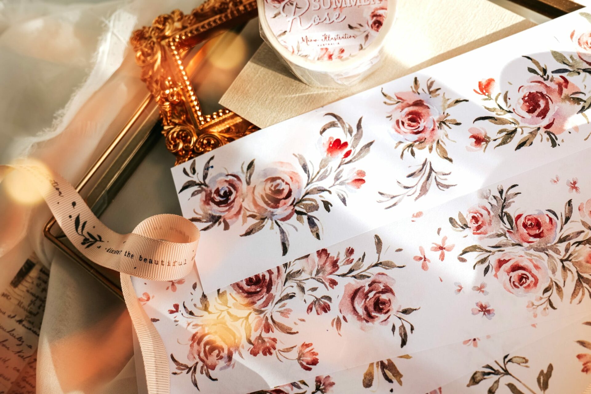 Meow Illustration Tape - Summer Roses (washi or PET) - Image 5