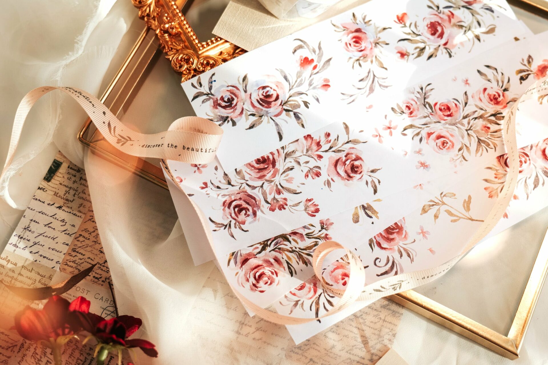 Meow Illustration Tape - Summer Roses (washi or PET) - Image 4