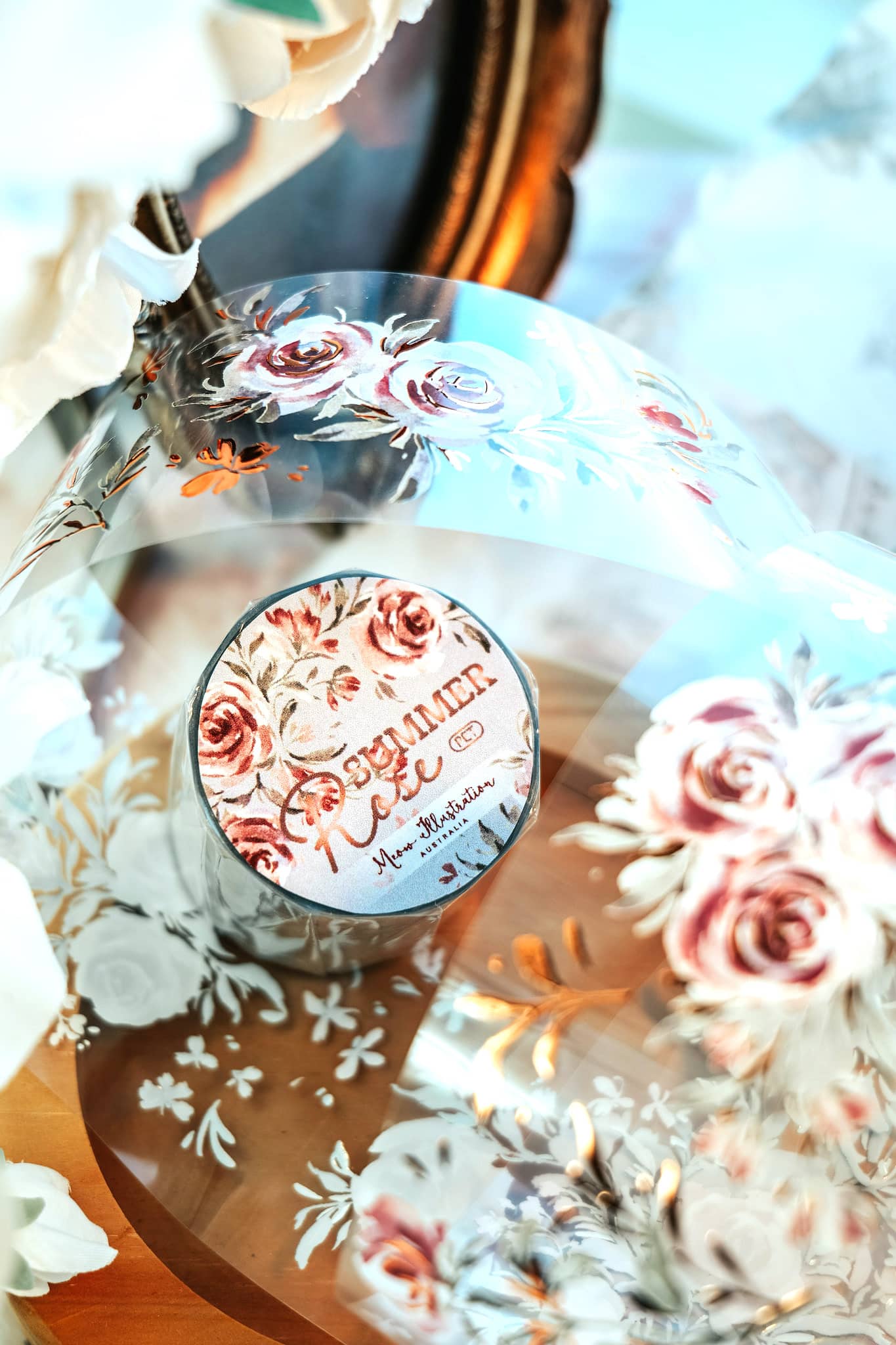 Meow Illustration Tape - Summer Roses (washi or PET) - Image 16