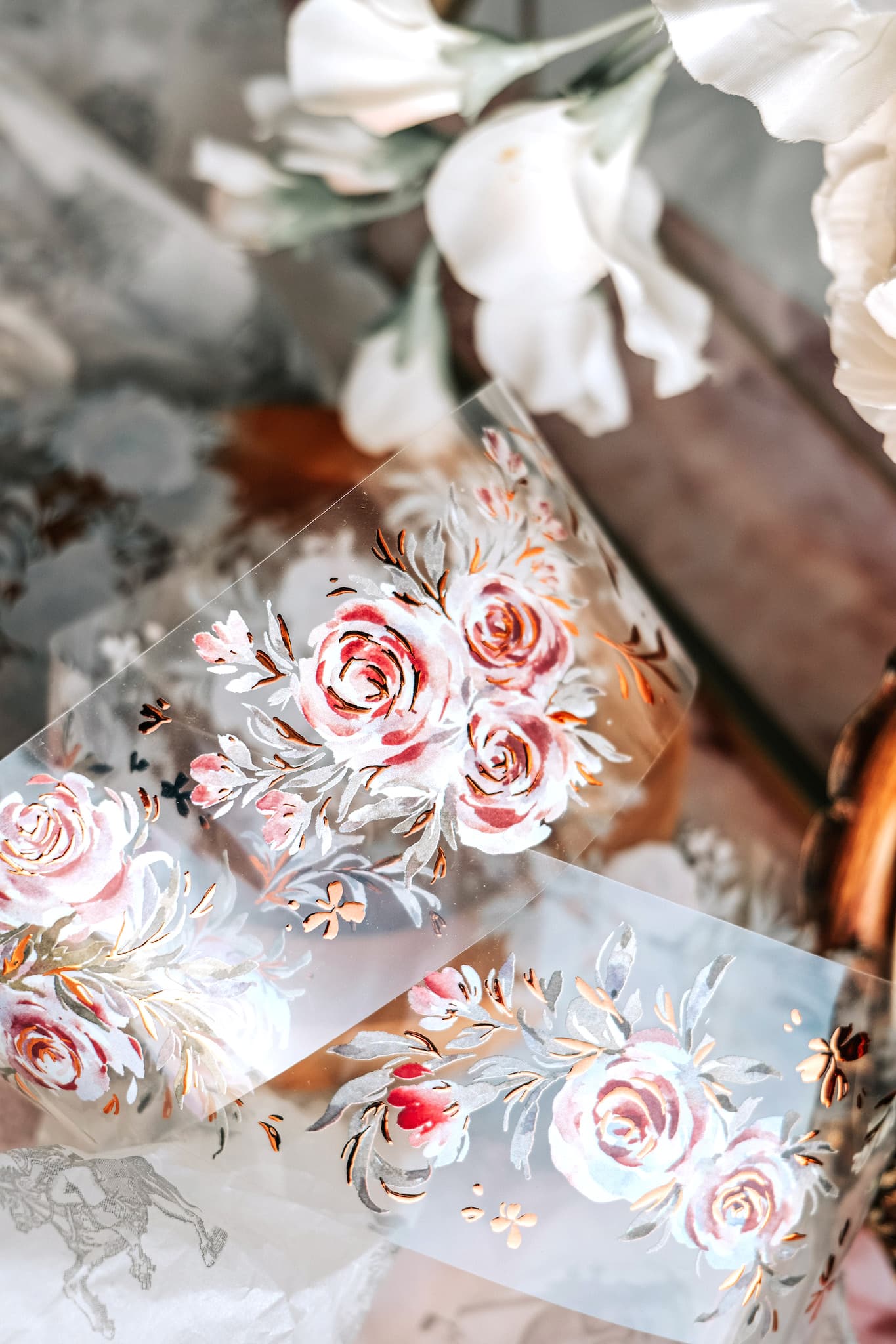 Meow Illustration Tape - Summer Roses (washi or PET) - Image 10