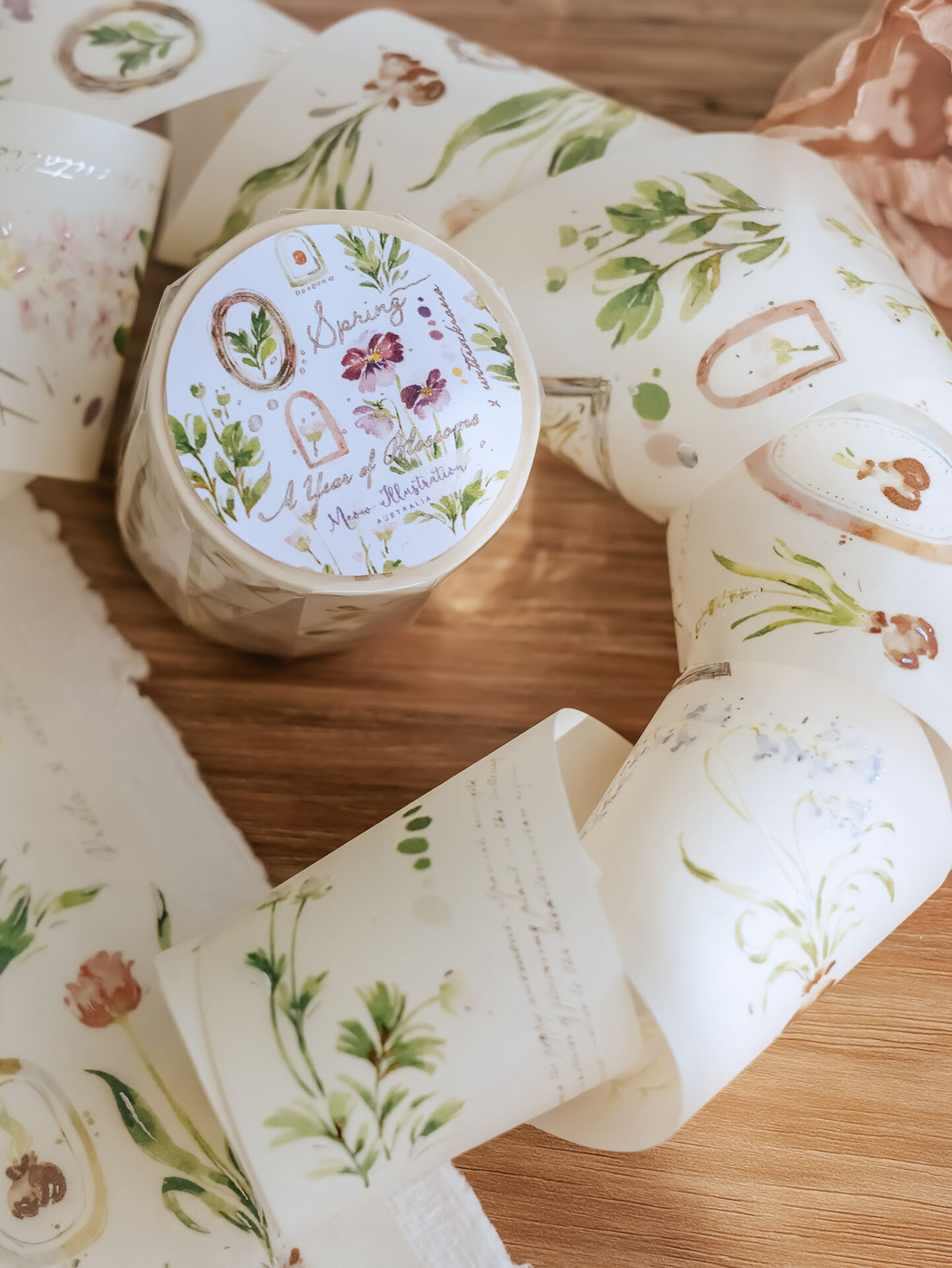 Meow Illustration "A Year of Blossom" Washi Tape - Spring