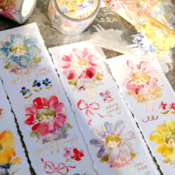 Meow Illustration Tape - Flower Girls