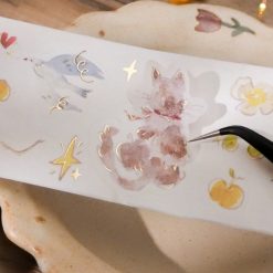 Meow Illustration Kiss-Cut Tape - The Starry Night - Image 18