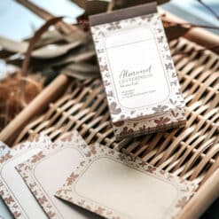 Meow Illustration Letterpress Memo Pad - Almond