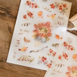 Meow Illustration "Flower Girl Peach" Transfer Stickers
