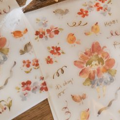 Meow Illustration "Flower Girl Peach" Transfer Stickers