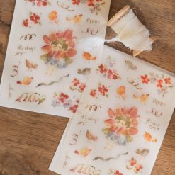 Meow Illustration "Flower Girl Peach" Transfer Stickers