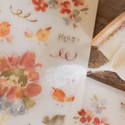Meow Illustration "Flower Girl Peach" Transfer Stickers