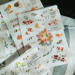 Meow Illustration "Flower Girl Peach" Transfer Stickers