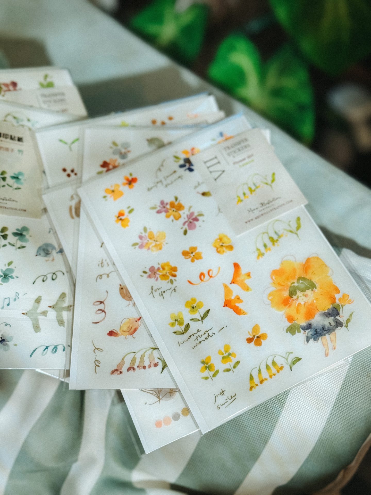 Meow Illustration "Flower Girl Lemon" Transfer Stickers