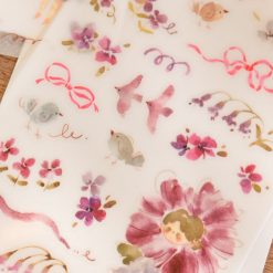 Meow Illustration "Flower Girl Wisteria" Transfer Stickers