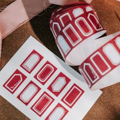 Meow Illustration "Garnet" Label Stickers Roll