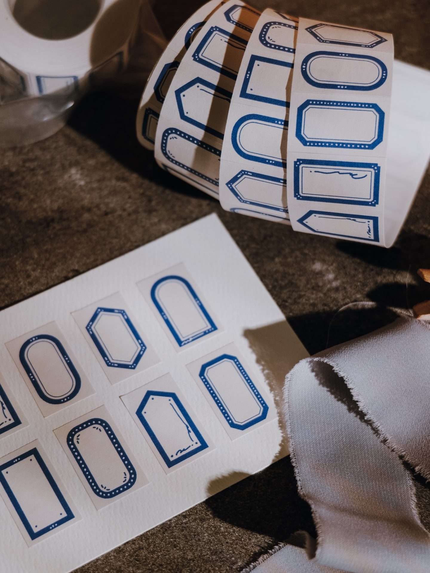 Meow Illustration "Blue Tears" Label Stickers Roll