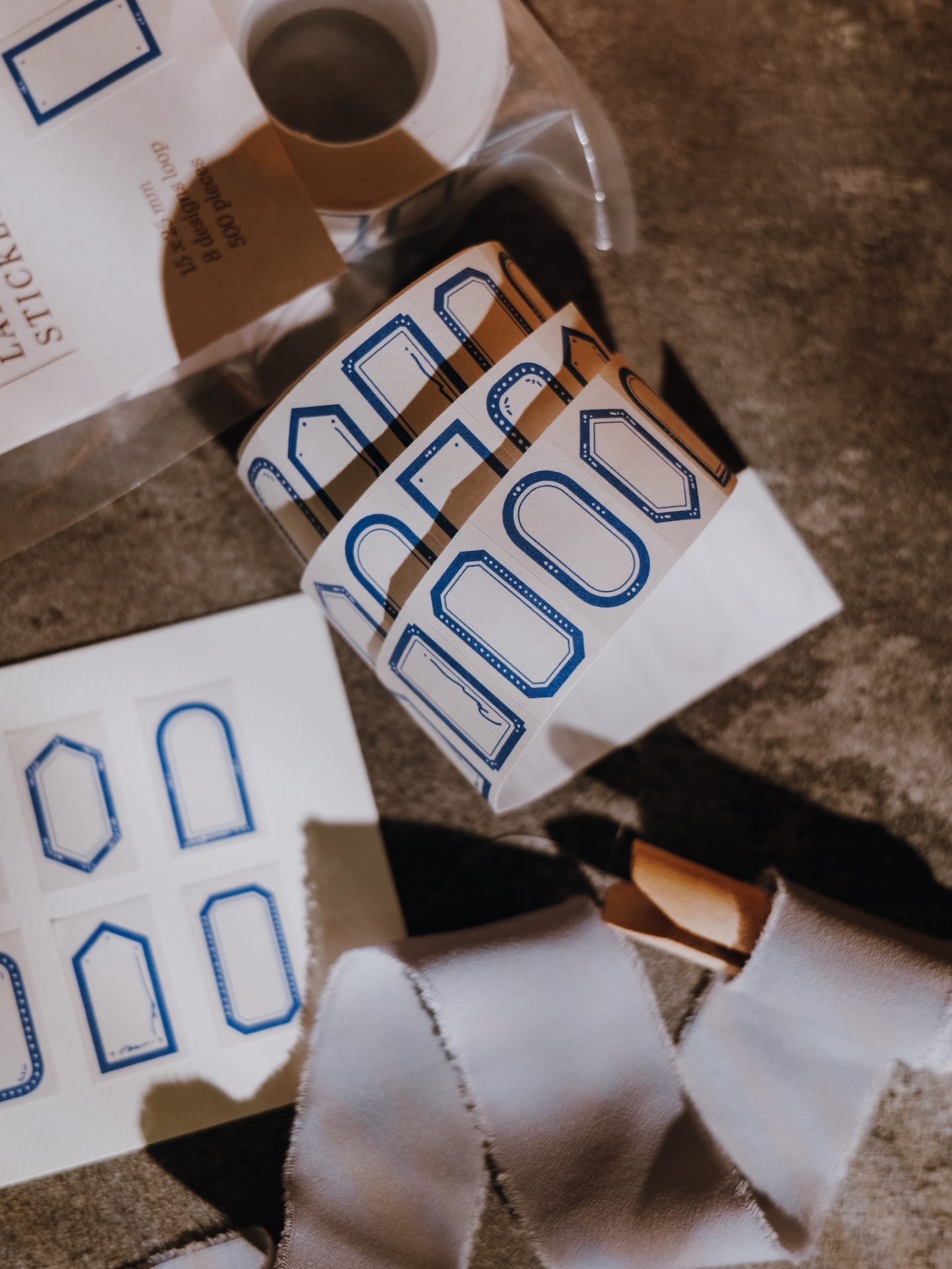 Meow Illustration "Blue Tears" Label Stickers Roll