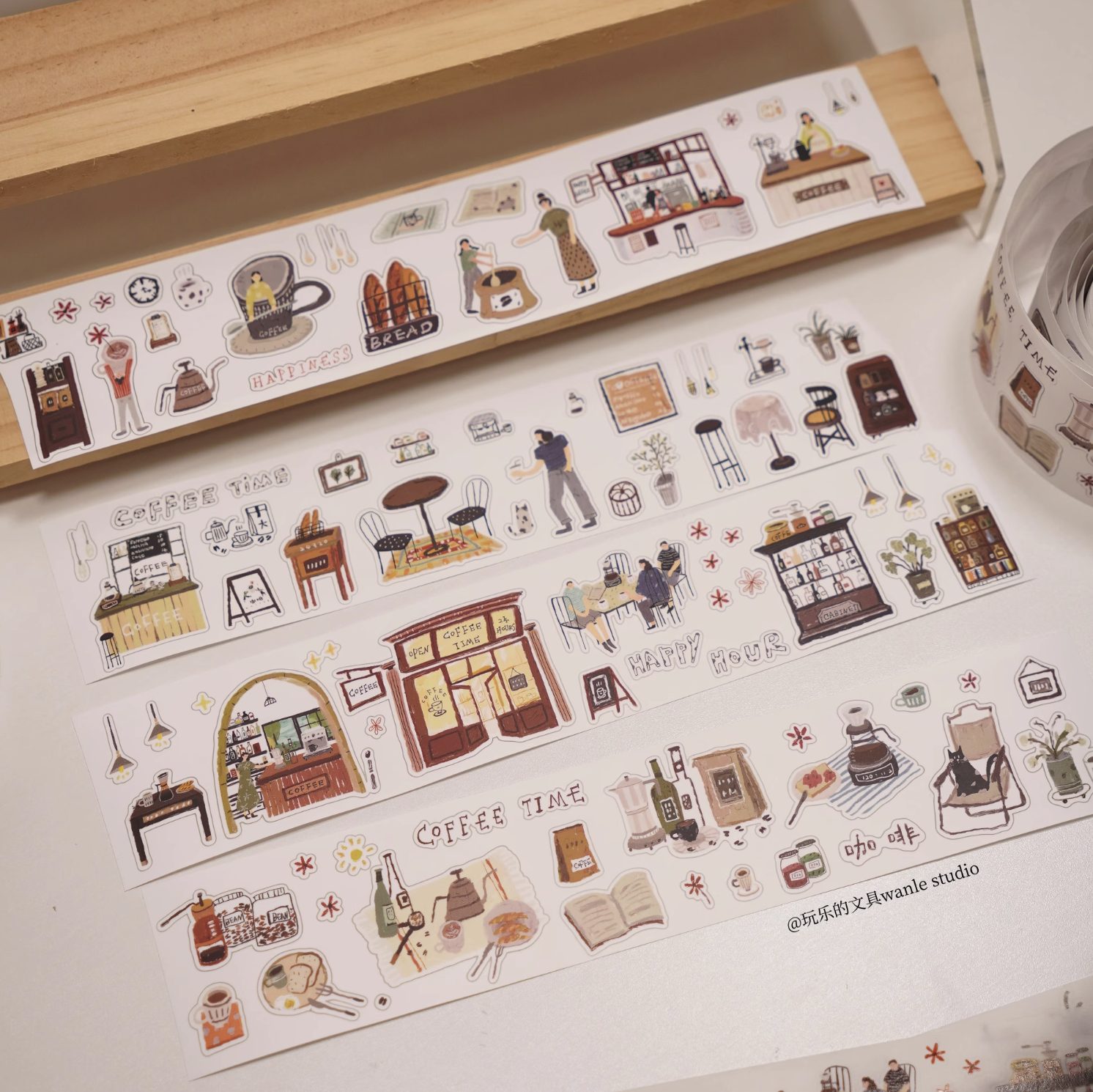 Wanle Studio Coffe Time Kiss-cut Washi Tape
