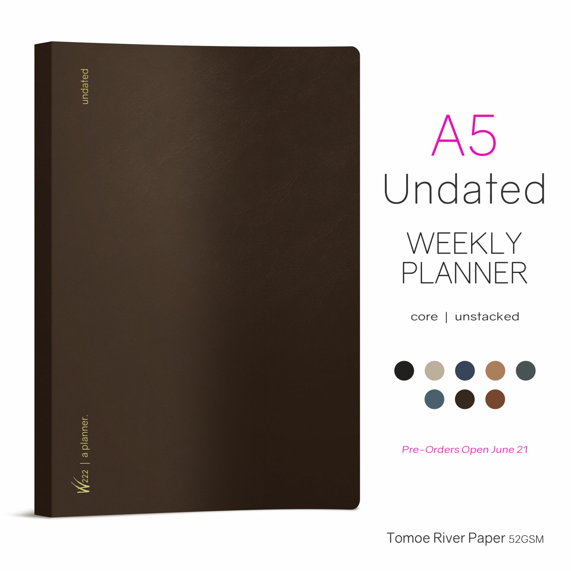 Wonderland222 A5 Undated Weekly Core Planner – Unstacked Weekends