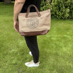 The Superior Labor Engineer Shoulder Bag XS - Beige with Leather Bottom