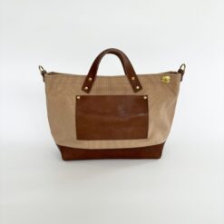 The Superior Labor Engineer Shoulder Bag XS - Beige with Leather Bottom