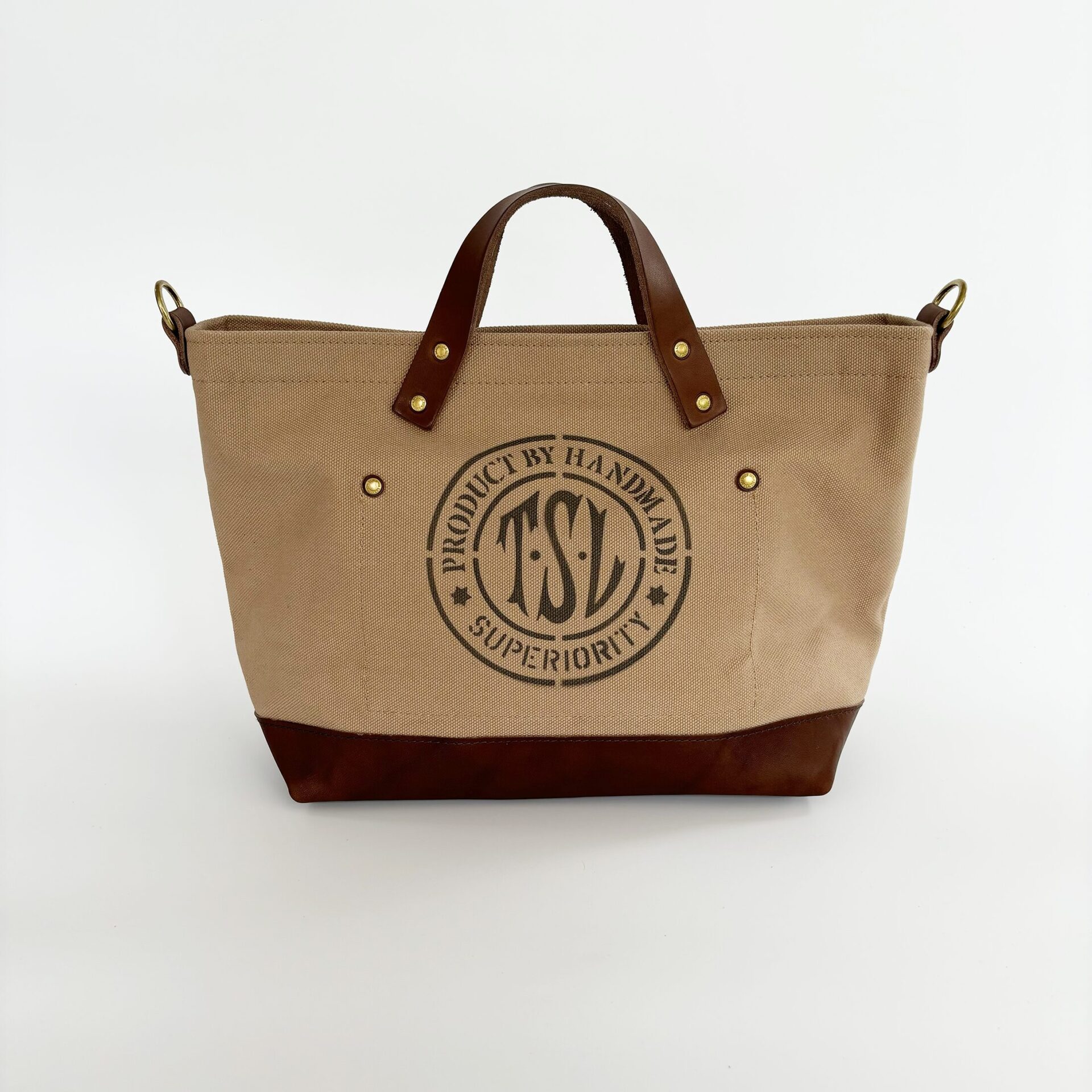 The Superior Labor Engineer Shoulder Bag XS - Beige with Leather Bottom
