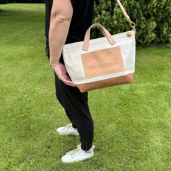 The Superior Labor Engineer Shoulder Bag XS - Natural with Light Brown Bottom