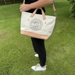 The Superior Labor Engineer Shoulder Bag XS - Natural with Leather Bottom