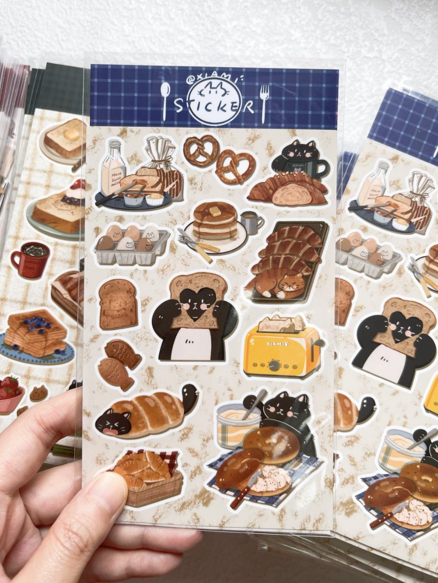 Xiami Studio Cat and Food Stickers