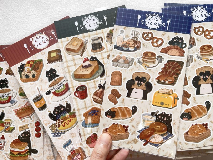 Xiami Studio Cat and Food Stickers