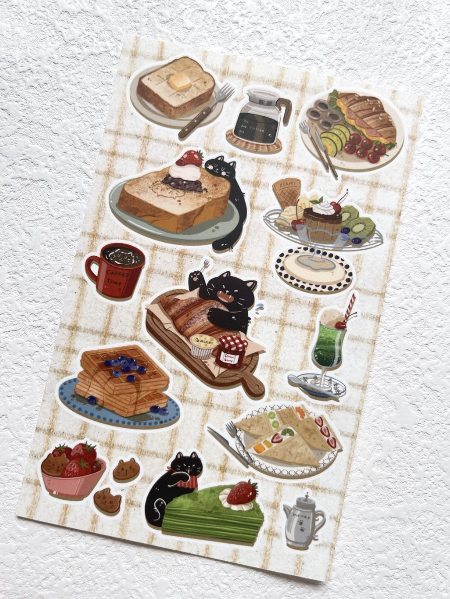 Xiami Studio Cat and Food Stickers