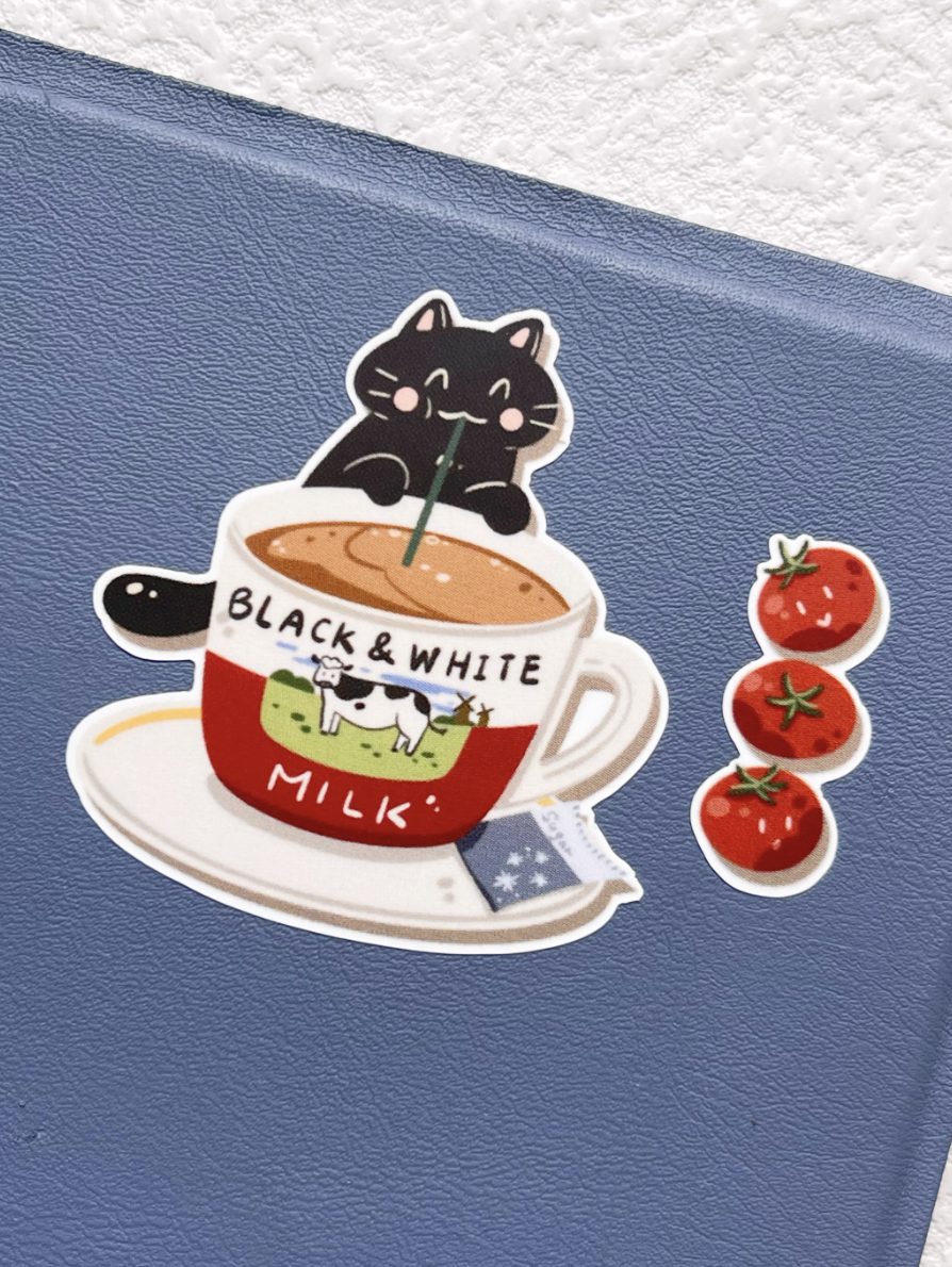Xiami Studio Cat and Food Stickers