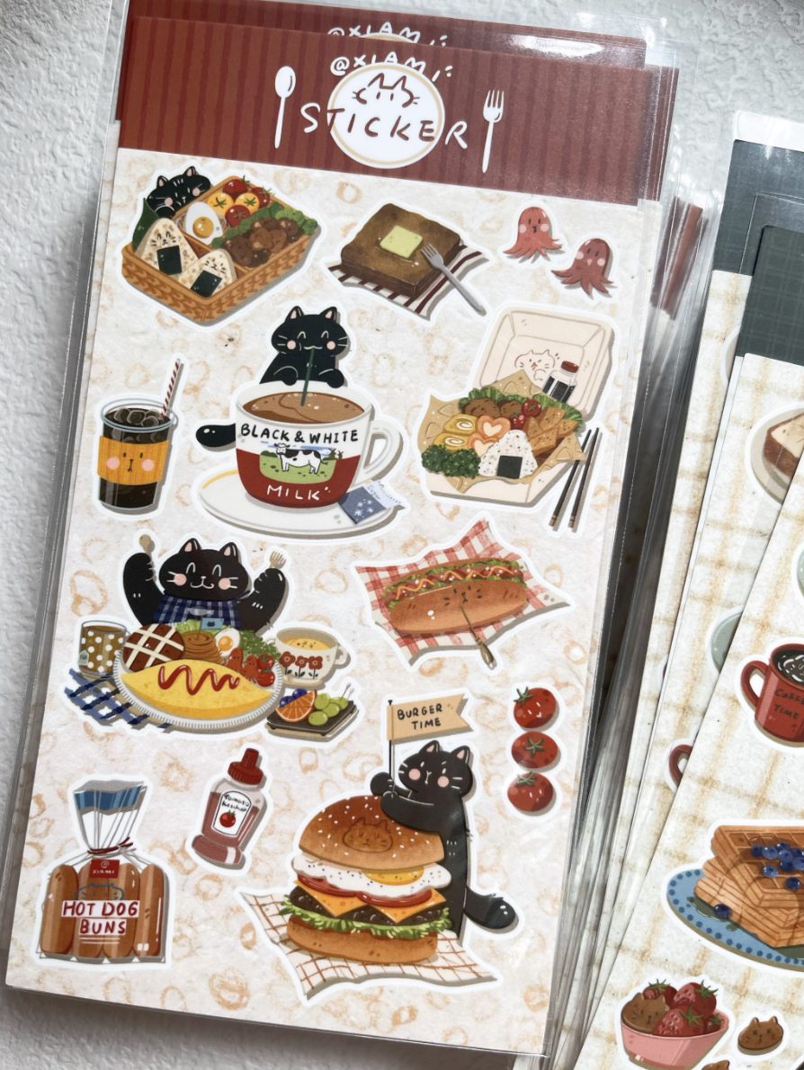 Xiami Studio Cat and Food Stickers