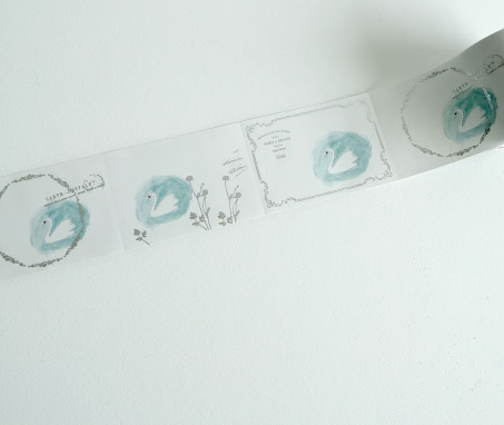 Yohaku RH-001 Foil Stamped Roll Sticky Notes - Swan