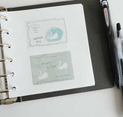 Yohaku RH-001 Foil Stamped Roll Sticky Notes - Swan