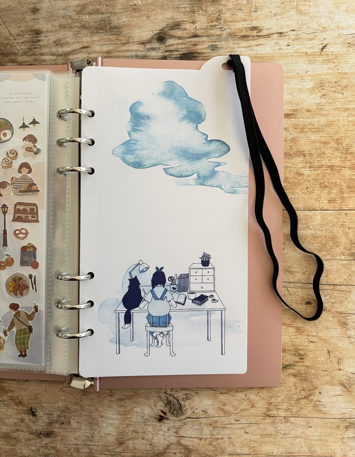 Miso Paper A5 Slim Ring Binder Dashboard With Elastic - At My Desk - Image 2