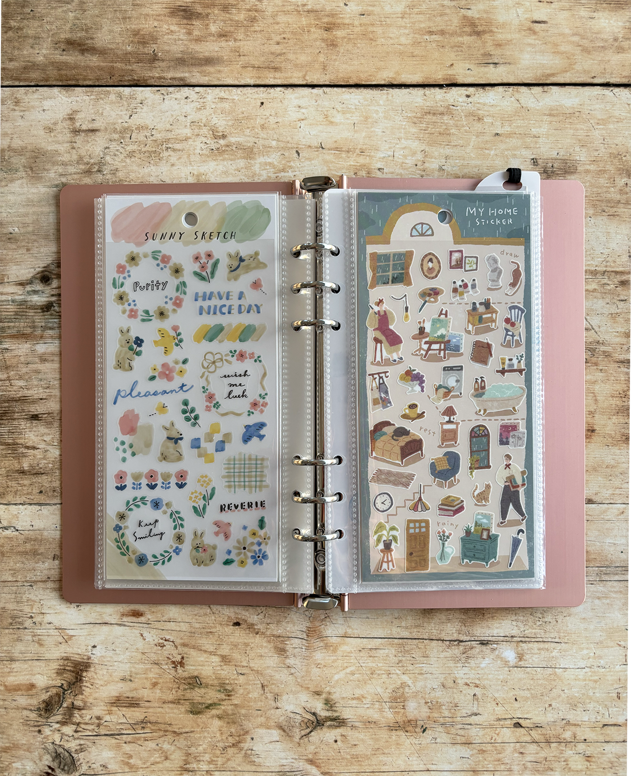 Miso Paper A5 Slim Aluminium Ring Binder - Sticker and Tape Storage