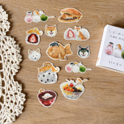 Active Corporation Matchbox Flake Stickers – Shiba Inu and Snacks