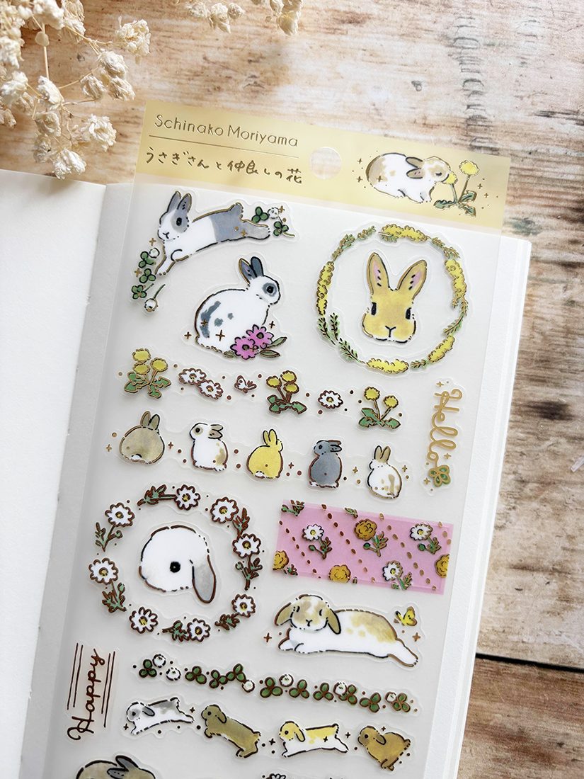 Active Corporation x Schinako Moriyama Stickers – Flowers and Bunny Friends — gallery