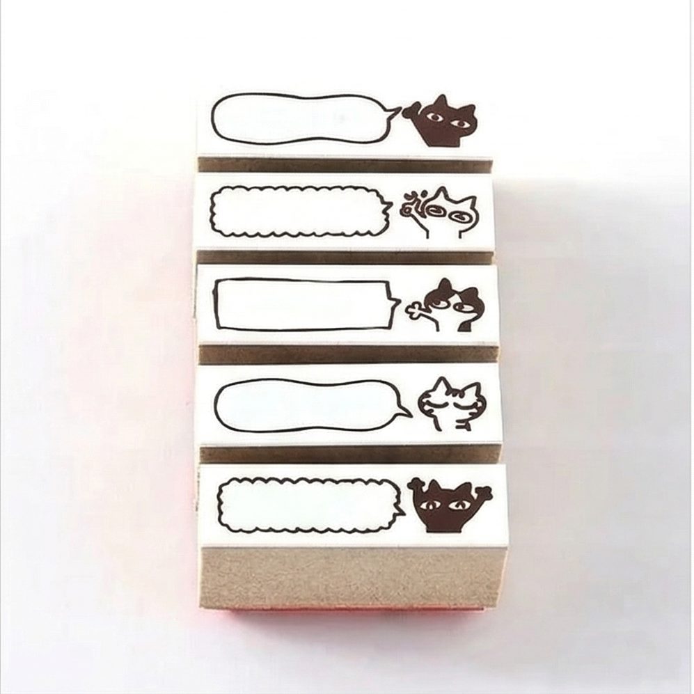 Sanby x Avec Amour Rubber Stamp Set - Cat Speech Bubbles