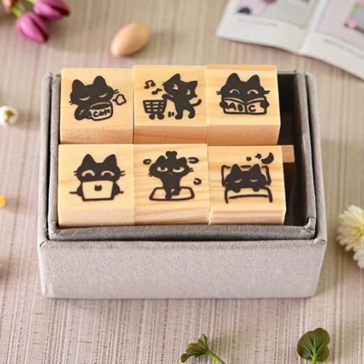 Avec Amour Mini Stamp Set - Black Cat