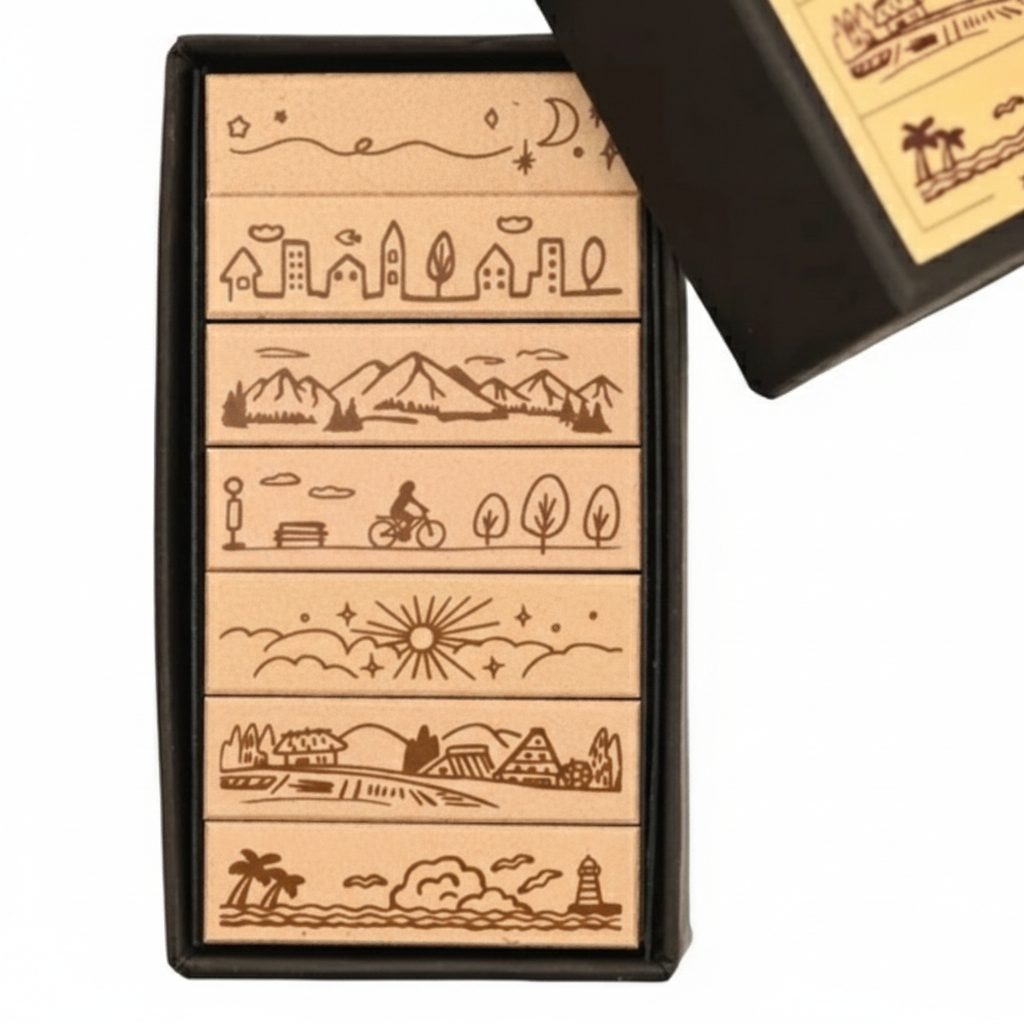 Avec Amour Rubber Stamp Set - Scenery