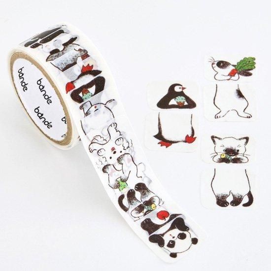 Bande Masking Roll Sticker – Sandwich – Black and White Animals