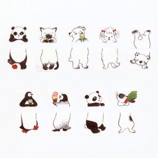 Bande Masking Roll Sticker – Sandwich – Black and White Animals — gallery