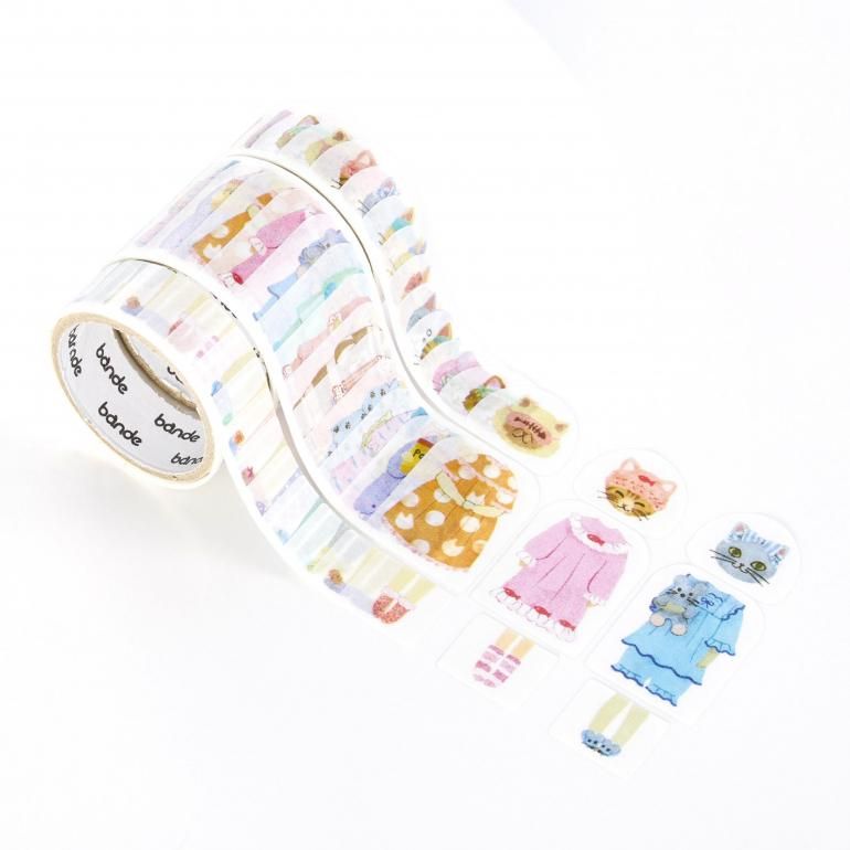 Bande Masking Roll Sticker Set – Dress-Up – Cat Pyjama Party