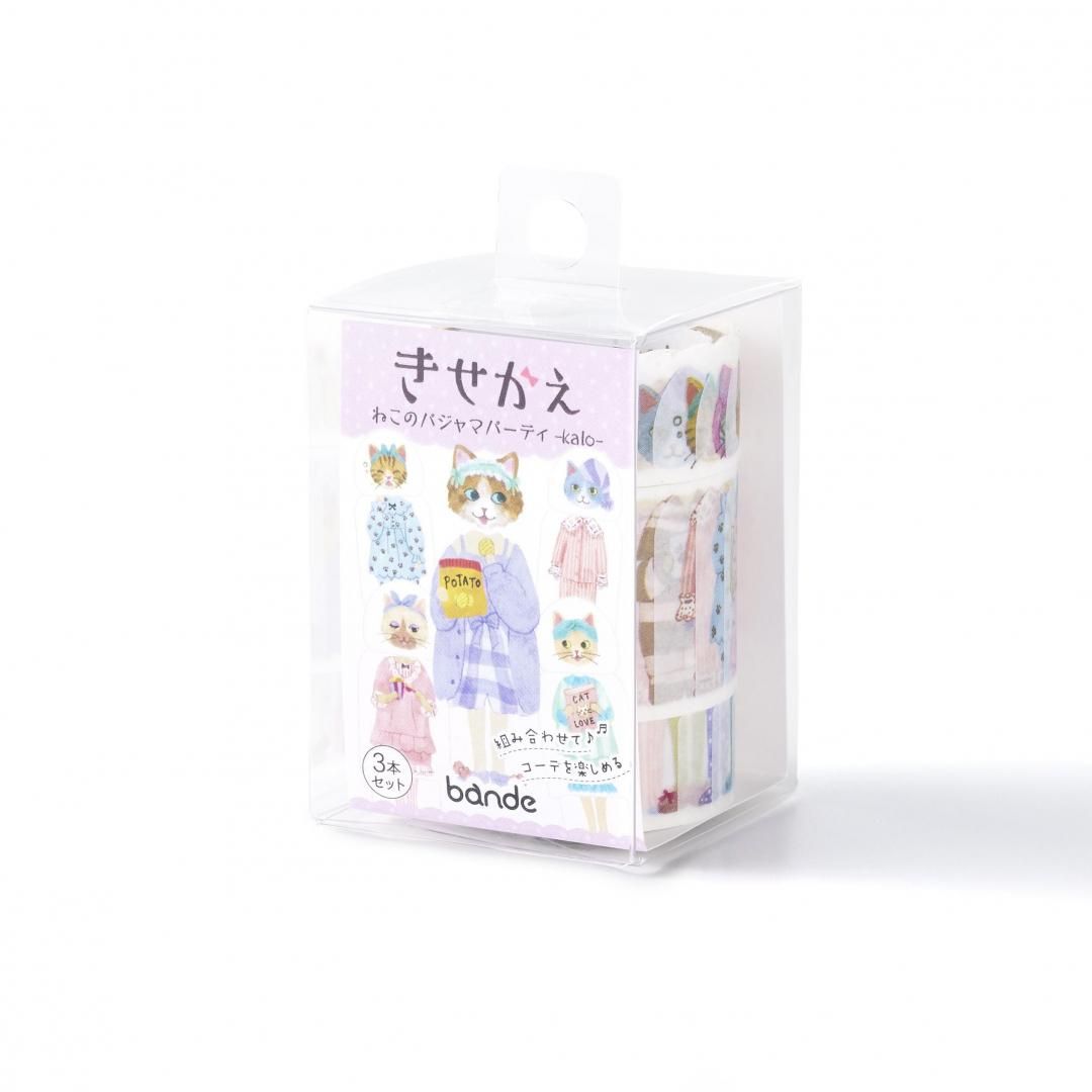 Bande Masking Roll Sticker Set – Dress-Up – Cat Pyjama Party — gallery