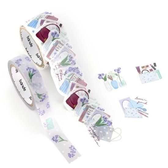 Bande Masking Roll Sticker Set – Flowers in My Bag – Iris Letter Bag