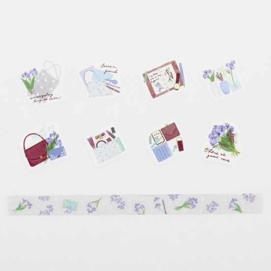 Bande Masking Roll Sticker Set – Flowers in My Bag – Iris Letter Bag — gallery